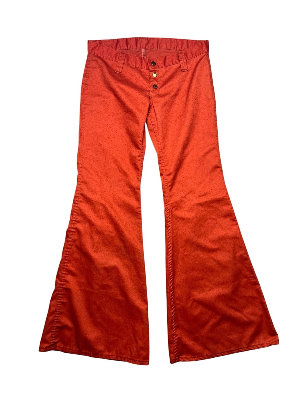 Vintage 70s Low Rise Red Snap Red Bell Bottom Pants